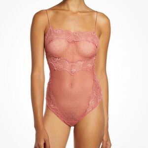Free People That Sweet Thing Bodysuit Lace Mauve Bodysuit Allure NWT